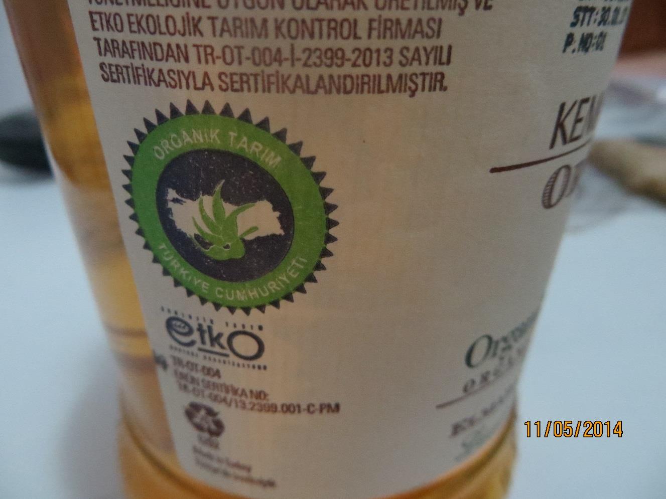 Certified organic products are labelled, Logo (1), Certifying CB (2).