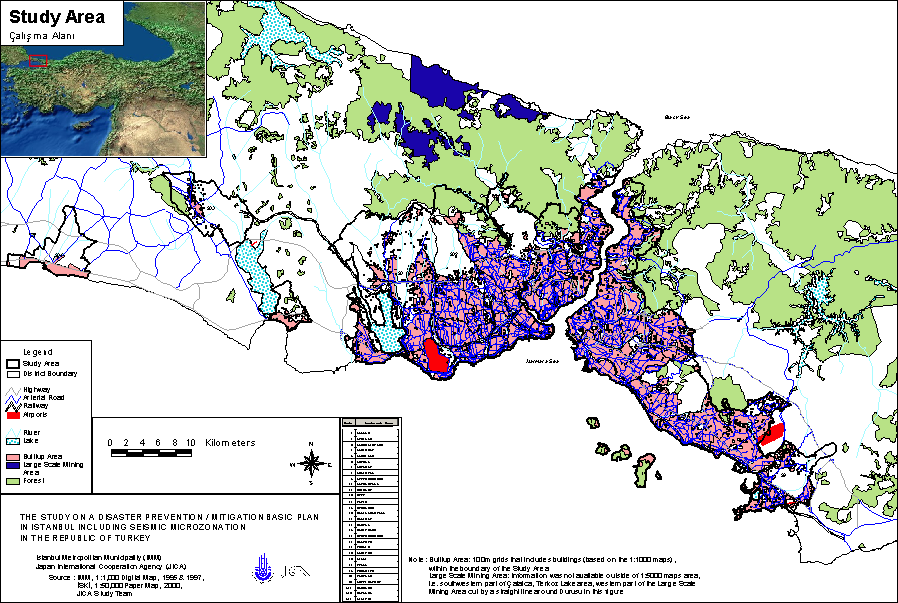 Şekil 5.1 İstanbul ili yerleşim ve doğal kaynaklar haritası.
