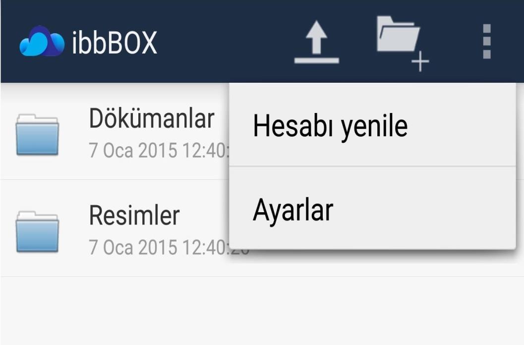 3.Ayarlar: ibbbox ile ilgili ayarları değiştirebilirsiniz.