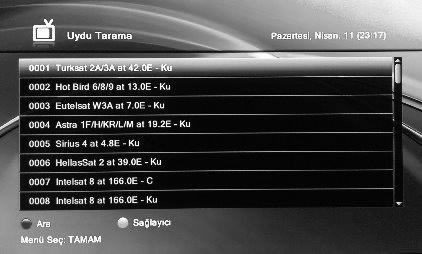 SilverMax HD Premium [KULLANIM KILAVUZU] 10.2.1 Arama Ayarları 32 Bu bölüm kanal aramasının nasıl yapılacağını gösterir. Kanal araması için Anten ve LNB bilgilerini giriniz.