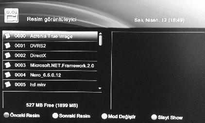 SilverMax HD Premium [KULLANIM KILAVUZU] 10.5.4 MP3 Player 1. MENU tuşuna 2. Sağ/sol tuşlarını kullanarak PVR bölümüne geliniz. 3.