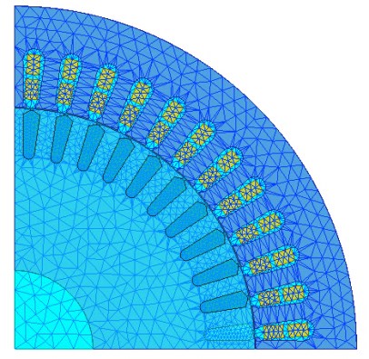 (a) (b) Şekil 7 (a) Motorun iki boyutlu modeli (a) İki boyutlu ağ örüntüsü (mesh). 3.1.