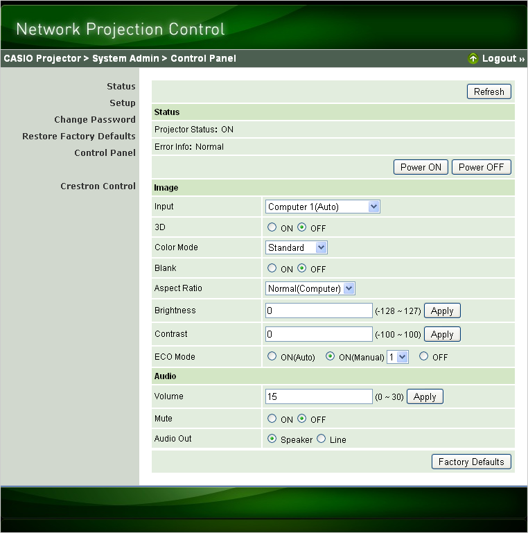 Projektörü Network Projection Control ü kullanarak kumanda etmek için 1.