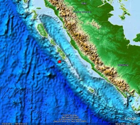 25 EKİM 2010 ENDONEZYA DEPREMİ MS:7.7 25 Ekim 2010 tarihinde saat 14:42 (UTC) itibariyle Endonezya nın Kepulauan Mentawai bölgesinde Ms:7.7 büyüklüğünde bir deprem meydana gelmiştir.