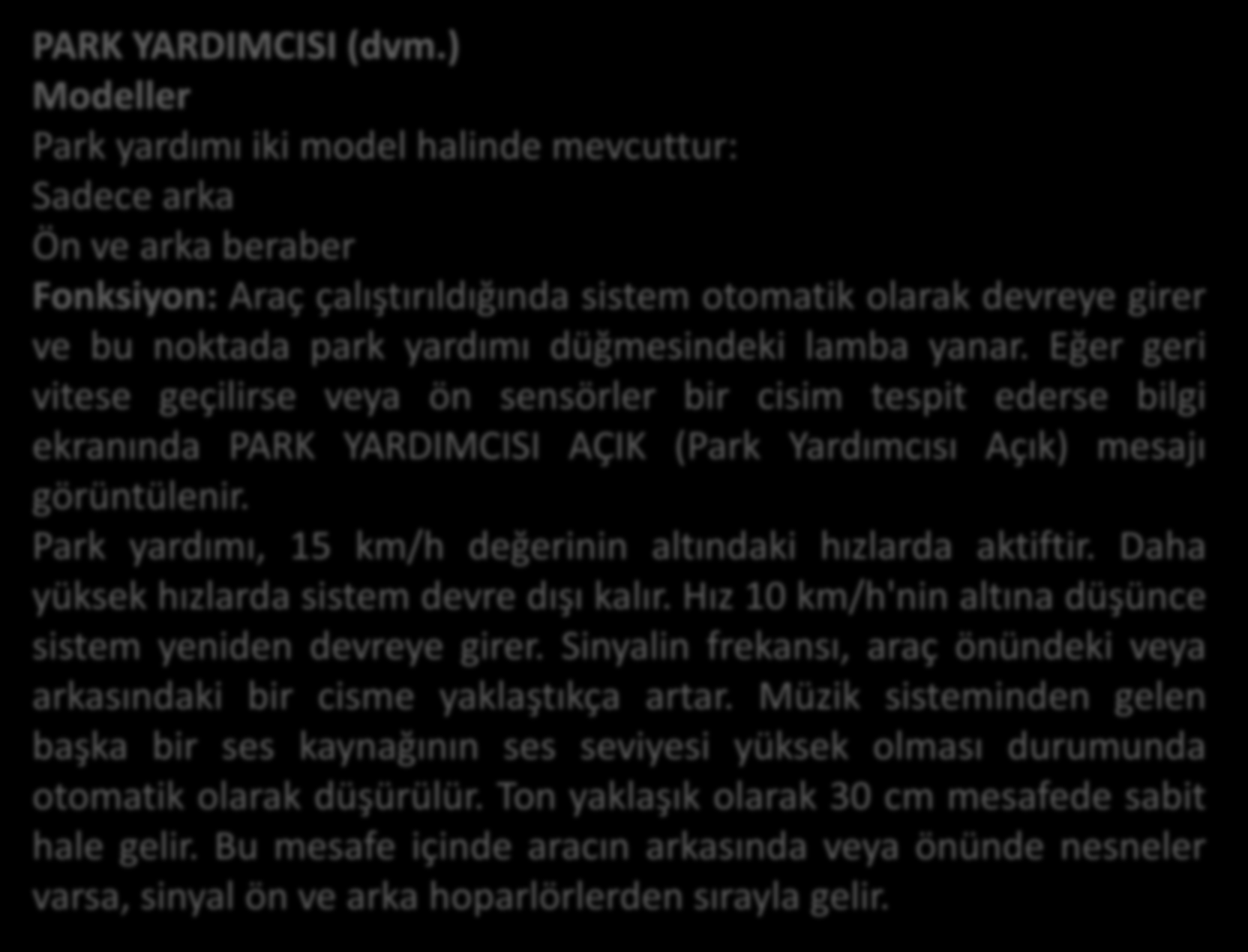 PARK YARDIMCISI (dvm.