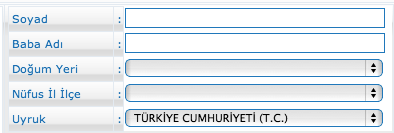 Başvuru işlemleri menüsünden Yeni başvuru sekmesine tıkladığınızda Lisansüstü başvuru formunun ilk adımı olan kimlik bilgileri sayfası açılacaktır.