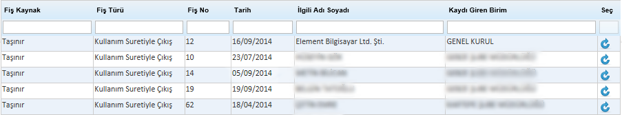 :Sistemde kayıt altına aldığımız işlemlerimizi silebilmemizi sağlamaktadır. : Bul butonumuz daha önce kayıt etmiş olduğumuz bilgilerimizi görebilmemizi, açıp değişiklik yapabilmemizi sağlamaktadır.