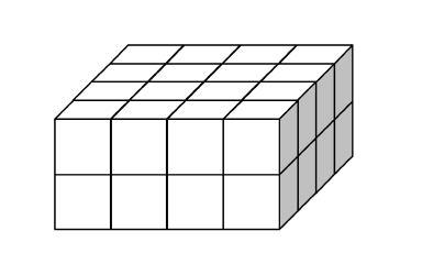 24. Reha nın 100 tane birbirinin aynı küpü vardır. Bu küplerden bazılarını kullanarak alttaki dikdörtgenler prizmasını yapıyor.