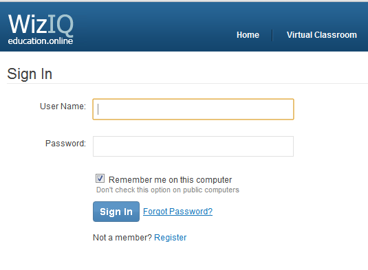 2 Birtel İletişim Teknolojileri tarafından size e-posta ile gönderilen WizIQ User Name ve Password bilgilerini