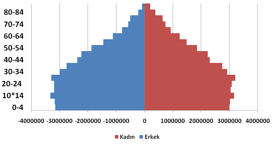 Bölge ve Türkiye Nüfus Piramitleri Bölge Türkiye Kaynak, Veri Yılı: TUİK, 2009 Nüfus Yoğunluğu ve Projeksiyonu Bölge genelinde nüfus bölgenin batısında yoğunlaşmıştır.