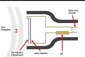 Kapasitif mikrofonların diyaframı gelen ses dalgalarıyla titreşir ve bu titreşim