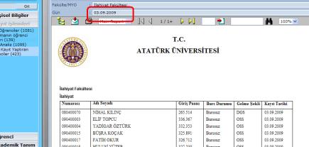 Kayıt ĠĢlemleri menüsünün altında o Aktif Öğrenciler o Kayıt Analiz o Kesin Kayıt o Kesin Kayıt Yaptıran Öğrenciler o Üniversite DıĢı Yatay ve Dikey GeçiĢ o Üniversite Ġçi Yatay ve Dikey GeçiĢ-