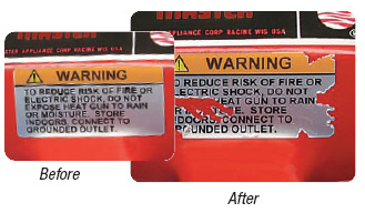 GARANTI / GÜVENLİK ETİKETLERİ: Etiketin açılmaması / sökülmemesi gereken uygulamalar için kullanılır. Etiketi yerinden çıkarıp, tekrar takmak mümkün 351 malzeme için R-62.. ribon önerilir.
