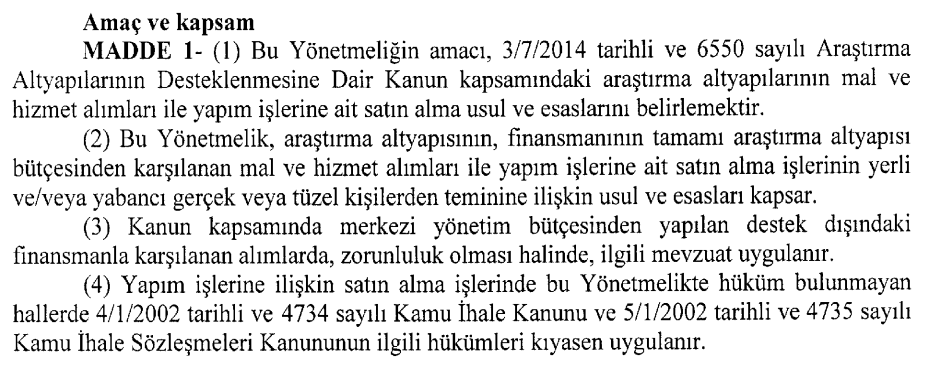 28.8.2015/ 29459 R.G. Araştırma Altyapıları Bütçe ve Muhasebe Yönetmeliği yayımlandı. Bu Yönetmelik yayımı tarihinde yürürlüğe girer. 28.