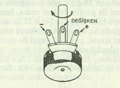 engellenir. Ancak yapılan bu projede ise kullanılan normal dirençler çıkarılıp sadece 2 adet potansiyometre kullanıldı. Potansiyometrenin 3 bacağıda işleme devrede kullanıldı.
