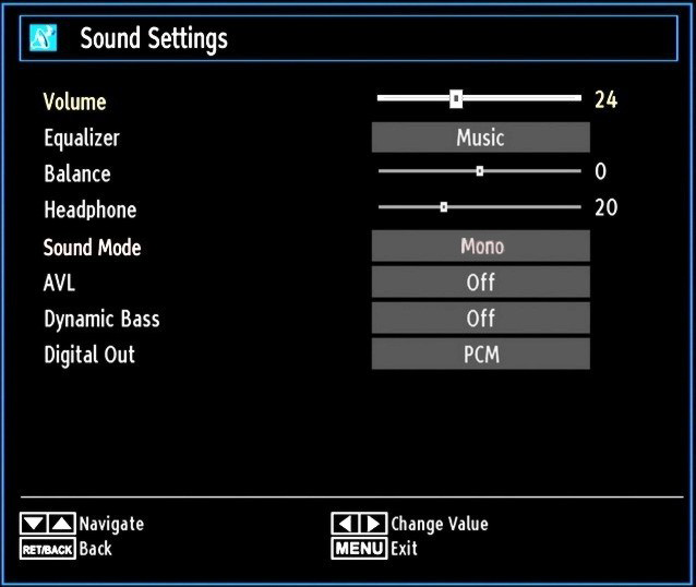 Noise Reduction: If the broadcast signal is weak and the picture is noisy, use Noise Reduction setting to reduce the noise amount.