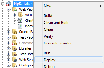 7. insert operation eklendikten sonra kod şu şekilde görünecektir. <% try { mypack1.mydatabasewsservice service = new mypack1.mydatabasewsservice(); mypack1.mydatabasews port = service.