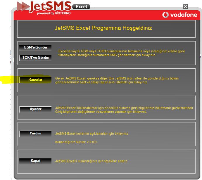 JetSMS üzerinde gönderilmiş olan mesajlar, gönderim yapılan platform gözetmeksizin JetSMS Excel uygulamasının Raporlar menüsünde görüntülenir.