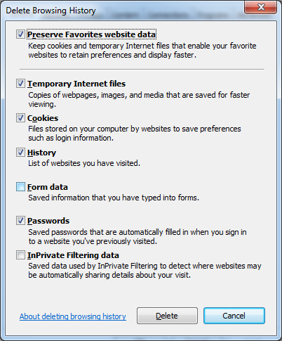 Internet Explorer 17 Ziyaret edilen adresler ve web sayfalarının bilgilerini silmek için Araçlar (Tools) menüsünden İnternet Seçenekleri (Internet Options) seçildikten sonra