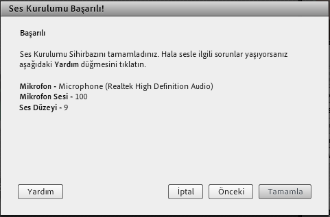 5. Üçüncü adımda mikrofonunuzun çalışıp çalışmadığının test edildiği bölümdür.