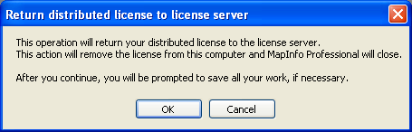 Ödünç bir lisansı Lisans Sunucusuna transfer etmek için: 1. Yardım > Lisanslama > Lisansı Trasfer Et mesünü seçin. Return distributed license to license server diyaloğu görüntülenir. 2.