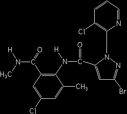21 3.1.5. Chlorantraniliprole Şekil 3.5. Chlorantraniliprole'un kimyasal yapısı Anthranilin diamid insektisitler anthranilin türevidir. Chlorantraniliprole bu sınıfın tek üyesidir.