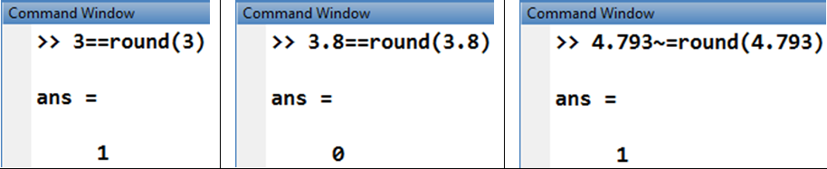 round(x) Bir sayının Tamsayı mı Ondalıklı mı olup olmadığının bulunması Bir sayı tamsayı ise