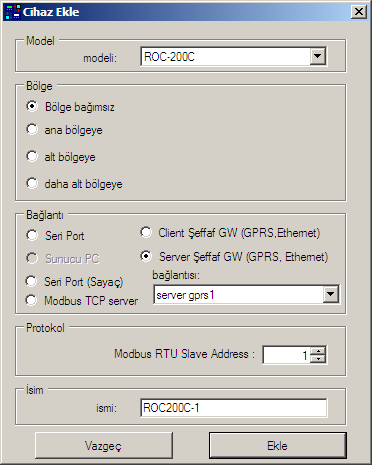 CGG100 GPRS Gateway'in röle RS-485 portuna, her 32 cihazda bir kuvvetlendirici kullanmak şartıyla toplam 247 cihaz bağlanabilir. 9. 5.