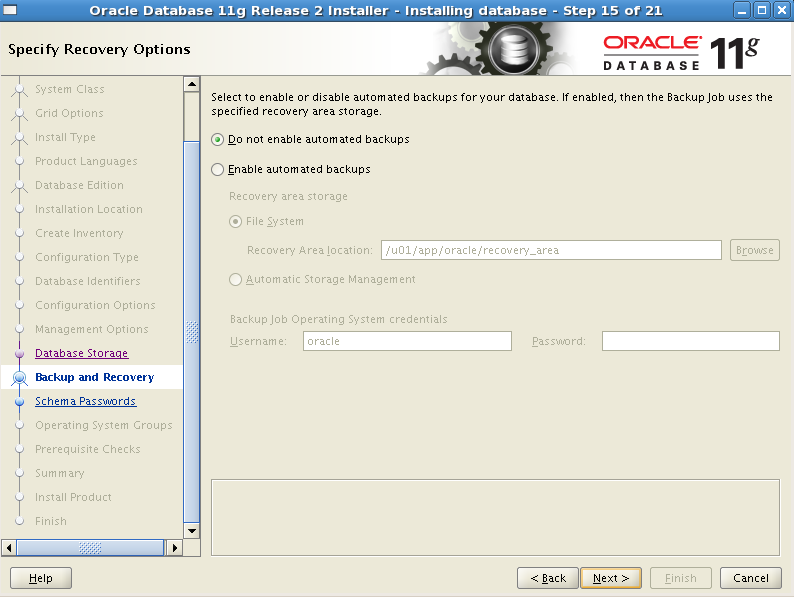 22. SYS,SYSTEM,SYSMAN ve DBSNMP kullanıcıları için şifre belirliyoruz.