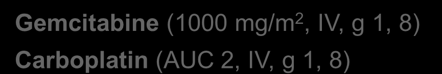 AZ II üclü negatif meme kanseri:bsi-201calışması Metastatik TNBC N = 120 Randomizasiyon Gemcitabine (1000 mg/m 2, IV, g 1, 8) Carboplatin (AUC 2, IV, g 1, 8) 21-gun