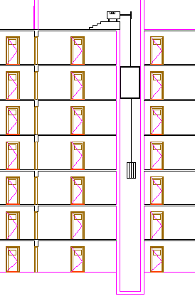 2.6. Kapı Çizimler Kapı çizimi, kesme düzlemi (kesit çizgisi) nin geçtiği nokta baz alınarak yapılır. Kapı yüksekliği ve kasa boyutları plan üzerinden alınarak çizim yapılır.