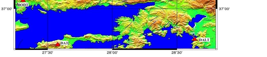 sismik olayların yerlerini göstermektedir). Figure 11.