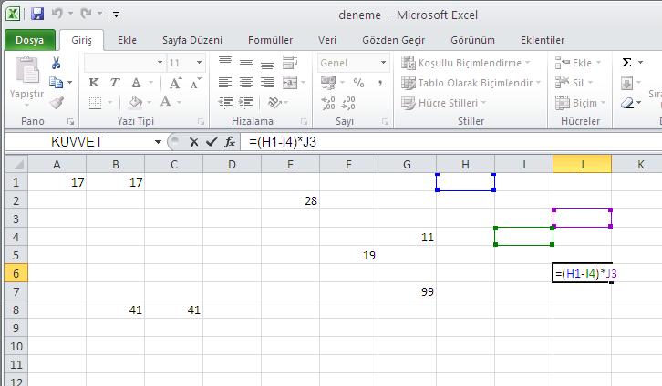 Microsoft Excel Uygulaması 3 Taşıma ve Kopyalama: Hemen her yazılımda geçerli olan Taşıma (Kes+Yapıştır) ve Kopyalama (Kopyala+Yapıştır) işlemlerinin MS Excel uygulamaları da genel uygulamayla büyük