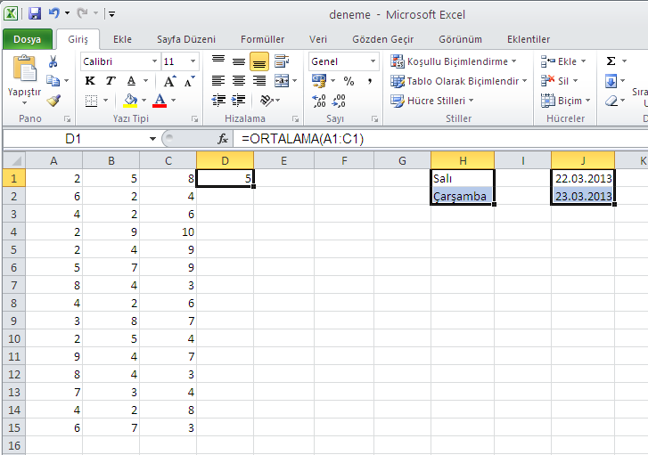 MS Excel, Taşıma ve Kopyalama işlemlerinin gerçekleştirilmesinde çok sayıda alternatif yöntem sunar. Birincisi, Giriş menüsü altında yer alan kes, kopyala, yapıştır simgeleridir.