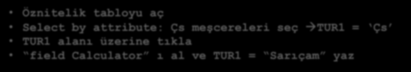 3.1. Etiketlendirme Meşcere Meşcere Çs L Kz Sarıçam Ladin Kızılağaç G Ks Göknar Kestane Öznitelik tabloyu aç