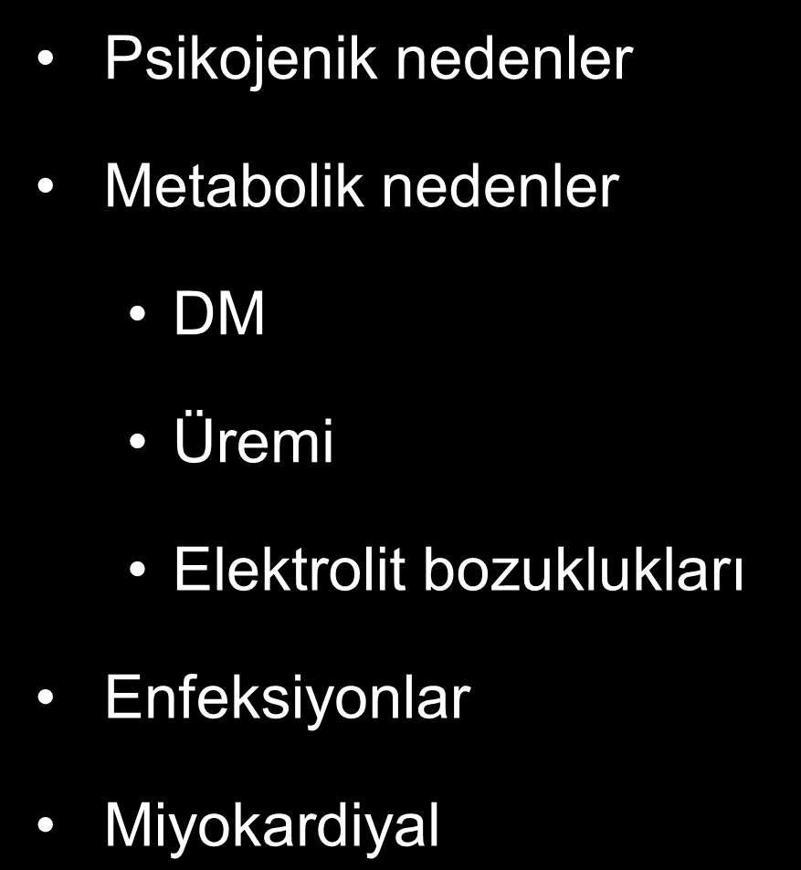 Bulantı / kusma nedenleri Kanser tedavisi Yandaş ilaçlar Metastaz Meninks irritasyonu İntestinal Obstrüksiyon