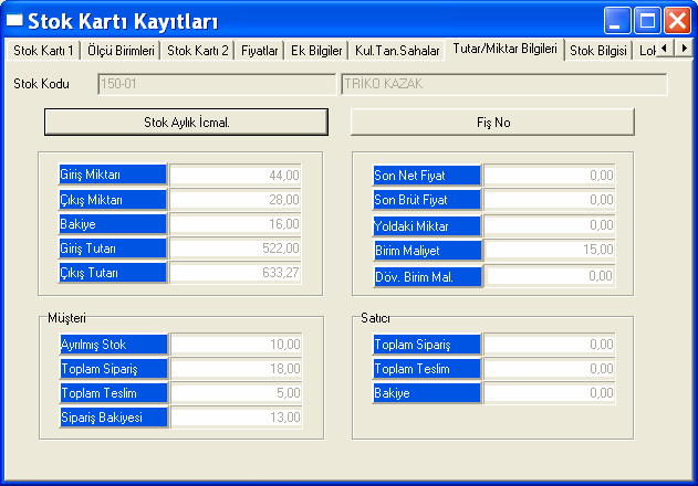 150-01 nolu stoğa ait yapılan yeni yükleme emrinde, sipariş ve sevkiyatın miktarı