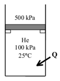 Bu ısı sistemde olan 0.5 kg He gazı için verilmesi gereken ısıdır. Birim kütle başına verilmesi gereken ısı, Şekil.3.33. Örnek.3/7 sistem... Ç.Ö.-3/8.