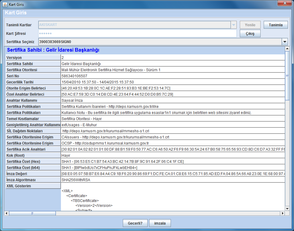 Bu ekrandan kütüphane dosyasını bulmak için Seç düğmesine tıklanır. Açılan pencereden akisp11.dll (genellikle C:\Windows\system32 dizininde bulunmaktadır) dosyası seçilir.