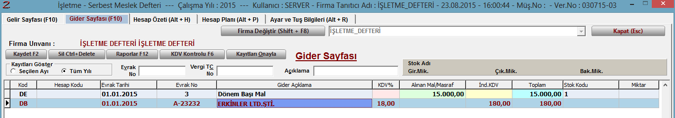 İŞLETME DEFTERİNİN DEMİRBAŞ MODÜLÜ İLE BAĞLANTISI Demirbaş alış-satış işlemleri işletme defteri modülünden yapılabileceği gibi, Demirbaş modülünden de yapılır.