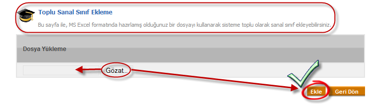 Dizin sütununda görünen veriler; sanal sınıf oturumu sırasında yapılan işlemlerin kayıtlarını gösterir. E.