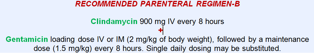 KLİNDAMİSİN: Cleocin/Klin/Klindan/Meneklin/Klindaver/Klitopsin 600/300mg 1ampul Cleocin/Klin/Klindan/Klindaver/Klitopsin150 mg 16 kapsül GENTAMİSİN: Genthaver/ Getamisin/Genta/Genmisin/ Gensif/