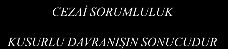 CEZAİ SORUMLULUK