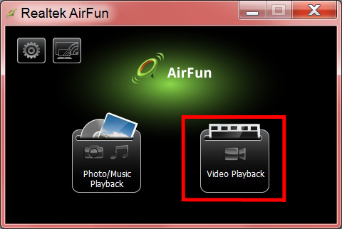 5. Video/fotoğraf/müzik dosyasını doğruda Airfun ana menüsüne sürükleyebilirsiniz.