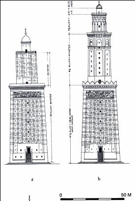 Erdoğdu / Tatar / Çakır Resim 3-4: İskenderiye Feneri ve teknik rekonstrüksiyonu (Hermann Thiersch. Pharos.