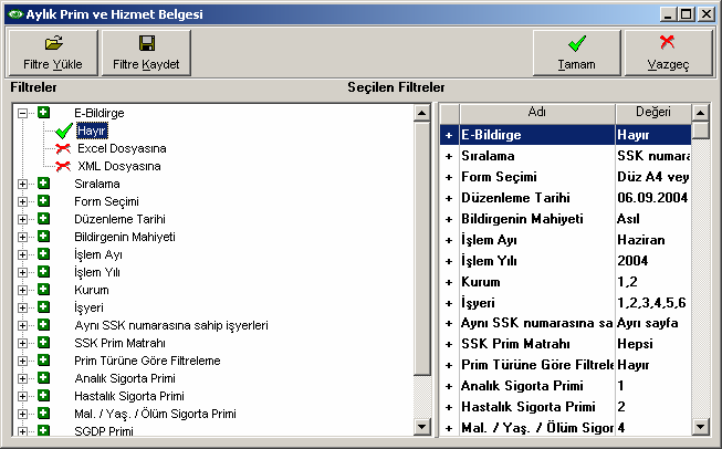 : Đnsan Kaynakları / Brdr / Gld brdr Excel dsyasına ya da XML dsyasına seçeneklerinden birisininin seçilip rapr listelenmesi durumunda; prgramın kullanıcı seçeneklerinde geçici veri katalgu larak