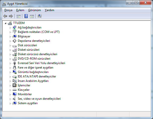 bilgisayarınızdaki aygıtları inceleyiniz.
