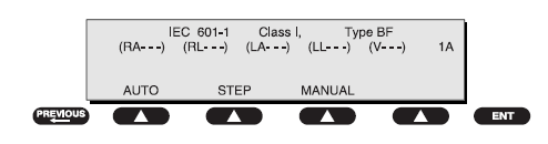 Main menüden Class/Type a basılarak testi yapılacak olan cihazın sınıf ve tipi seçilir. Resim 2.5: Cihaz sınıfı ve tipi seçimi Resim 2.