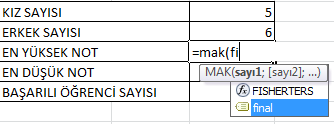 Şekil 91 Ad Yöneticisi penceresi Formülde kullan komutu ile tanımlanan adların (veri aralığı) bir formülde kullanılması sağlanır.