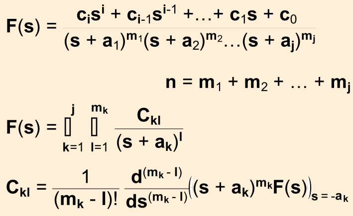 33 Örnek: Ters Dönüşüm Laplace dönüşümleri tablosundan: Böylelikle ters dönüşüm F(s): F(s)